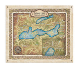 Wisconsin Map Lake Geneva Lake map art map art on Wood or Metal for Lake House, Man Cave, vintage map art gift, Custom map art