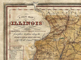 119 1841 Steamboat Map of Illinois