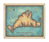 Marthas Vineyard Massachusetts Vintage stye map art on Wood or Metal for Lake House, Man Cave, vintage map art gift, Custom map art