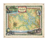 Lake of The Ozarks Missouri Lake map art map art on Wood or Metal for Lake House, Man Cave, vintage map art gift, Custom map art
