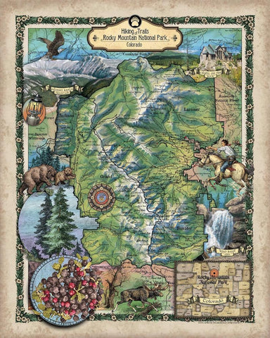 205 Hiking trails of Rocky Mountain National Park Custom Designed by Lisa Middleton