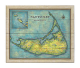 Nantucket Massachusetts Vintage stye map art on Wood or Metal for Lake House, Man Cave, vintage map art gift, Custom map art