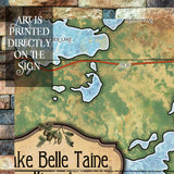 Lake Belle Taine Minnesota Lake Art Lake map art map art on Wood or Metal for Lake House, Man Cave, vintage map art gift, Custom map art