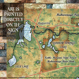 Lakes of Sw Waukesha County Wisconsin Lake map art map art on Wood or Metal for Lake House, Man Cave, vintage map art gift, Custom map art