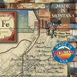 Santa Fe New Mexico 1884 bird's eye view Vintage stye map art on Wood or Metal for Lake House, Man Cave, vintage map art gift, Custom map art