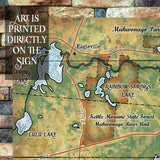 Lakes of The Kettle Moraine Wisconsin Lake map art map art on Wood or Metal for Lake House, Man Cave, vintage map art gift, Custom map art