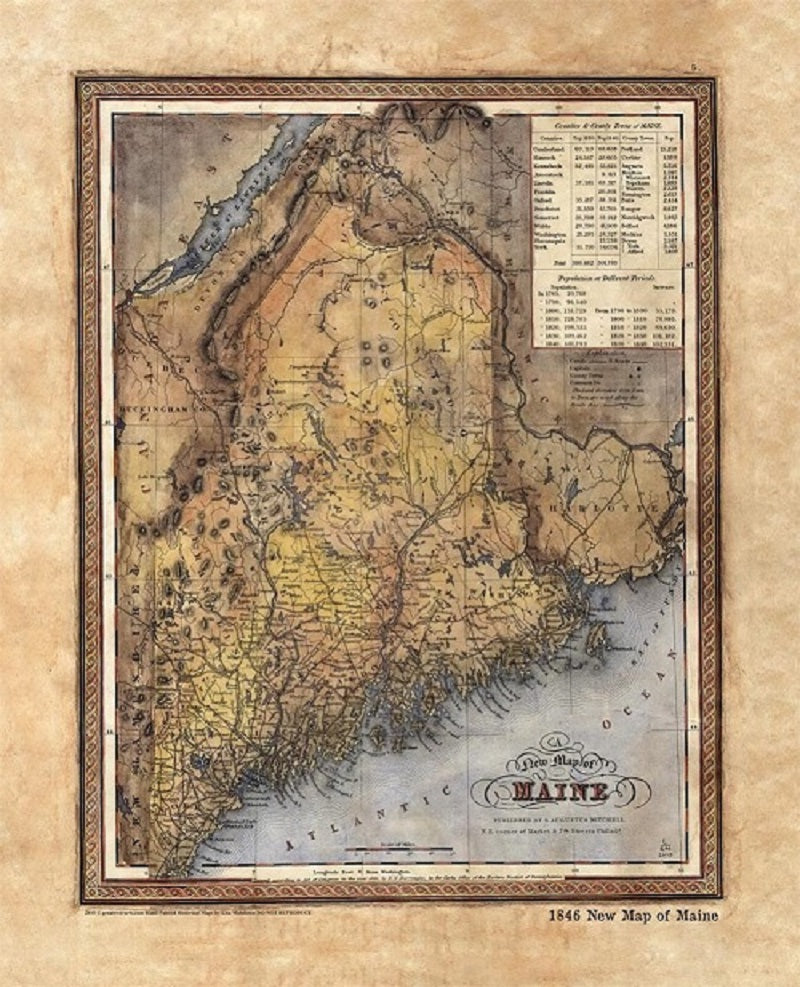 002 1846 New Map of Maine