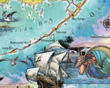 Commemorative map of the Florida Keys- Wide Version