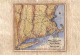 003 1846 Railroad Map Featuring Many Northeastern States Rhode Island Connecticut Massachusetts
