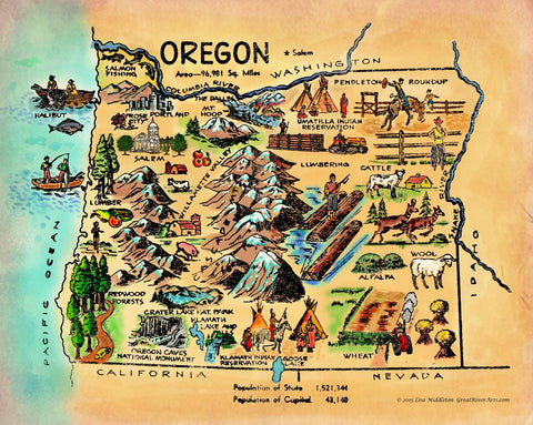 198 Kid's map of Oregon