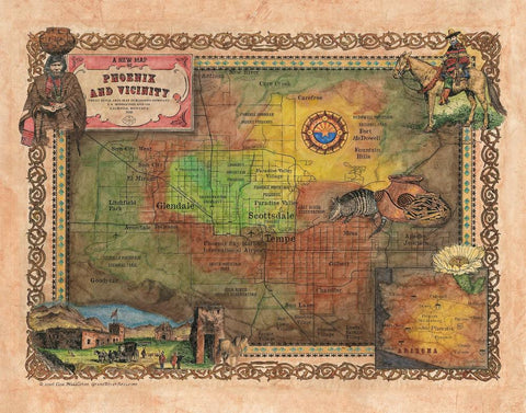 162 Custom map of Phoenix, Arizona and Vicinity