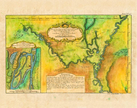 109 Red River Vintage Historic Antique Map Poster Print