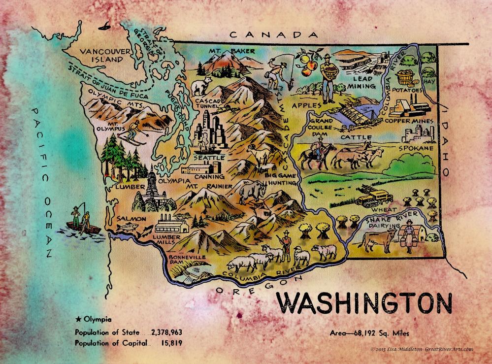 199 Kid's map of Washington