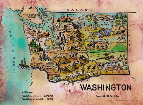 199 Kid's map of Washington