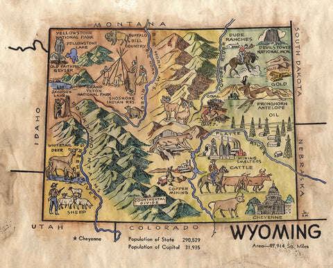 142 Wyoming map for Children