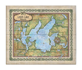 Leech Lake Minnesota Lake map art map art on Wood or Metal for Lake House, Man Cave, vintage map art gift, Custom map art