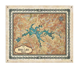 Lake Weiss Alabama Lake map art map art on Wood or Metal for Lake House, Man Cave, vintage map art gift, Custom map art
