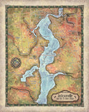 Custom travel map of Jacksonville, Florida and The St. Johns River