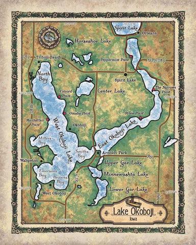 Lake Okoboji, Iowa Custom Lake Art