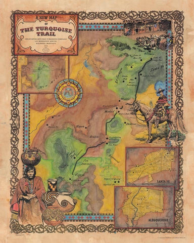 203 Custom map of the Turquoise Trail, New Mexico